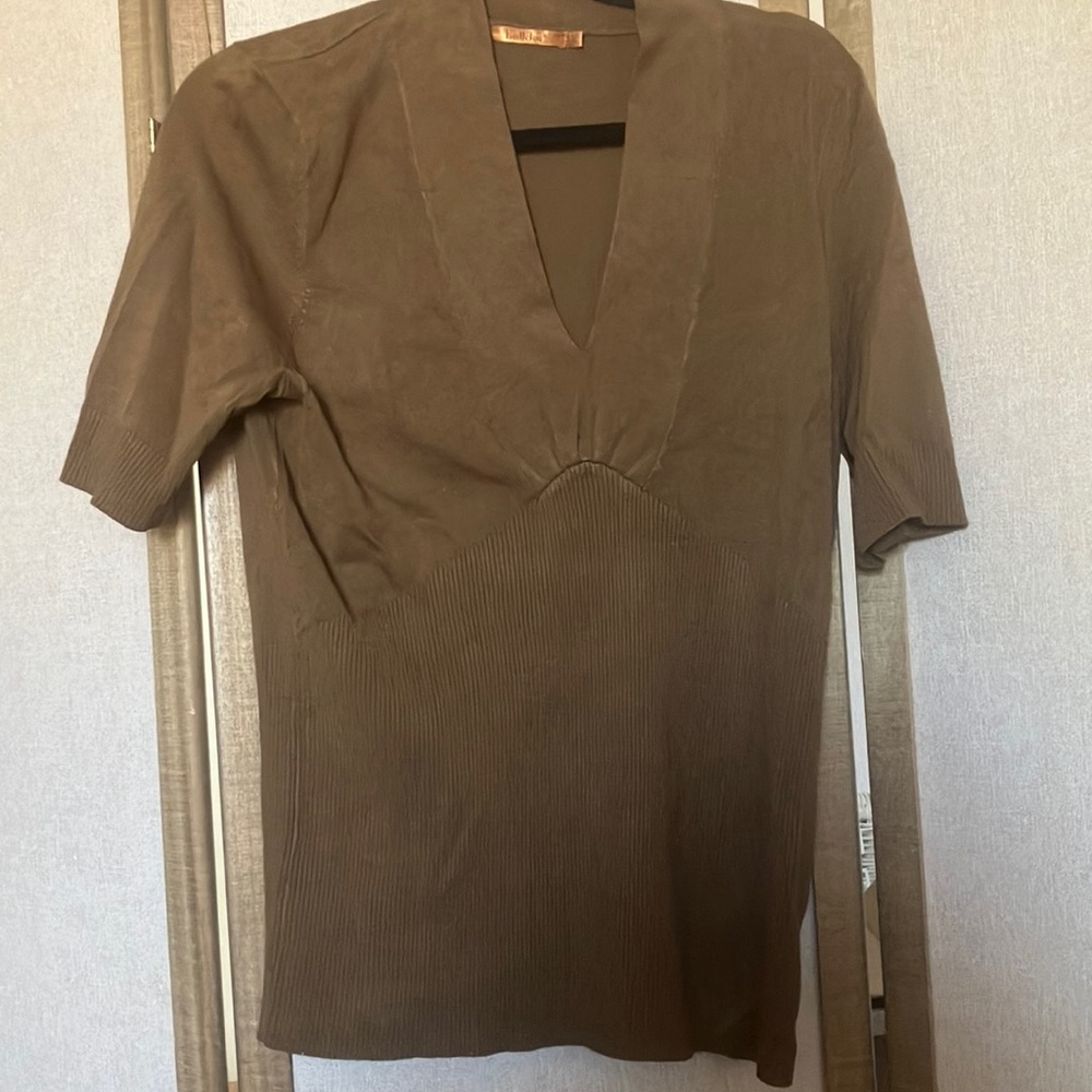 FINAL MARKDOWN Belldini Brown V-Neck Women's Top 1x